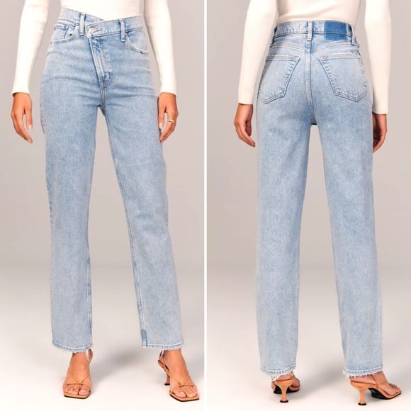 Abercrombie & Fitch Denim - Abercrombie & Fitch Ultra High Rise 90s Straight Jean with Criss-Cross Waist